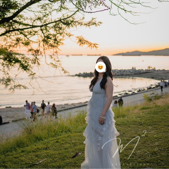 BCBG Blue Tulle Dress - Picture 3 of 6